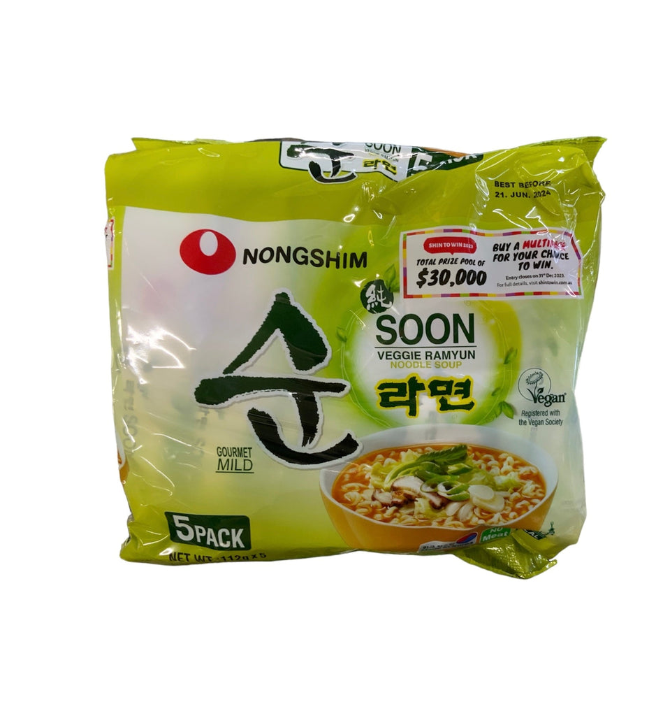 Nongshim Veggie Ramyun Noodle Soup (5x112g)