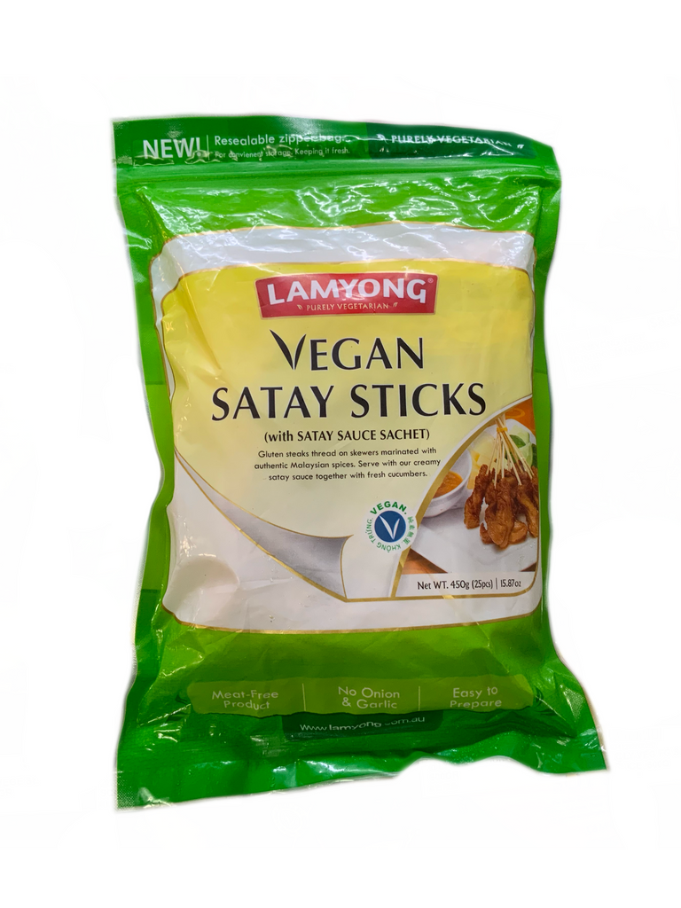 Lamyong Vegan Satay Sticks 450g (25pcs) (with Satay Sauce Sachet)