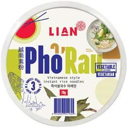 Lian Pho Rau Vietnamese Style Instant Rice Noodles Vegetable Flavour Vegetarian 70g