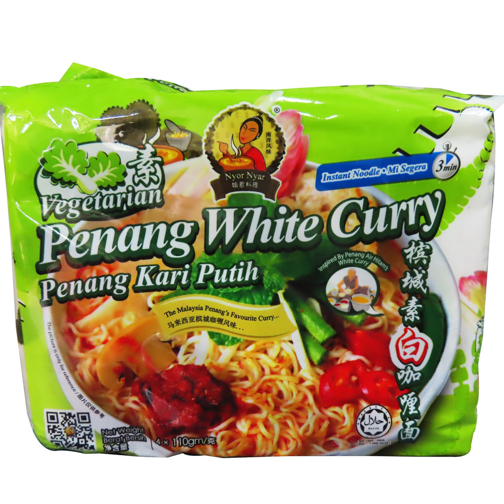 Nyor Nyar Vegetarian Penang White Curry Instant Noodle 4 Packets x 110g